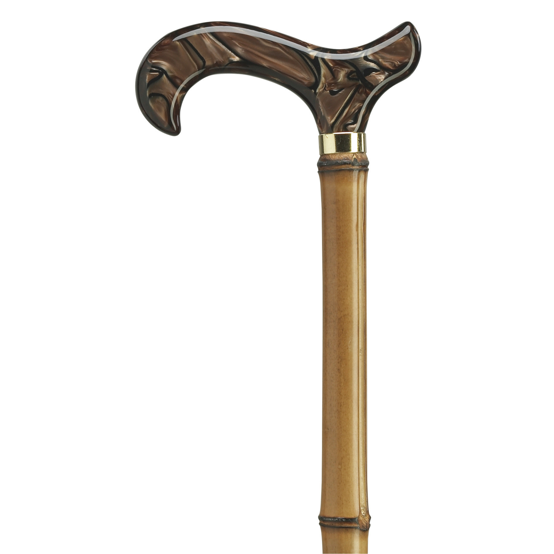 Imported Acrylic Brown Marbelized Derby Handle