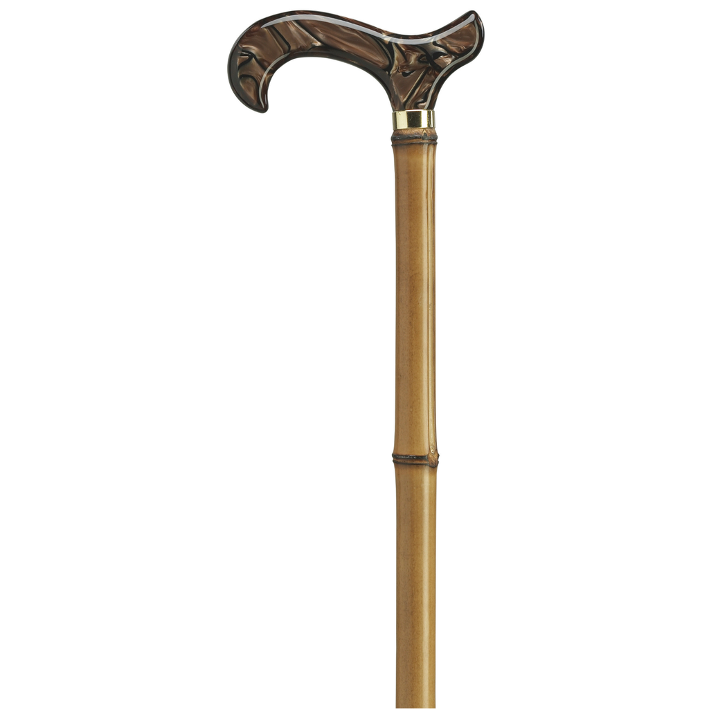 Imported Acrylic Brown Marbelized Derby Handle