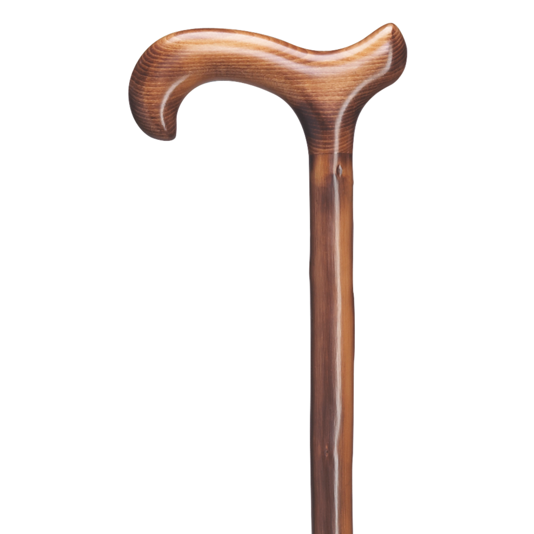 Men's Derby Walking Cane Natural Chestnut, Scorched