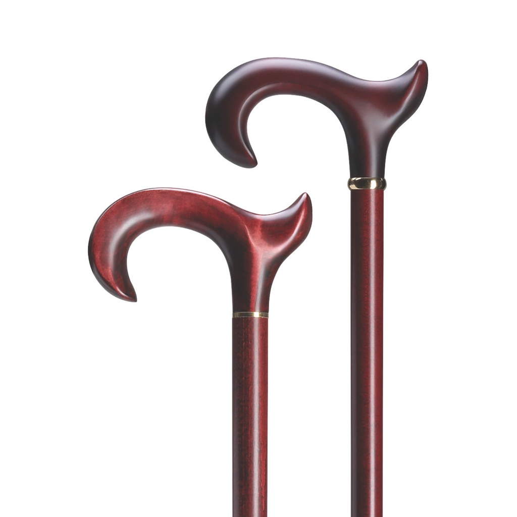 Tall Anatomical Derby Cane Burgundy-Left and Right Hand