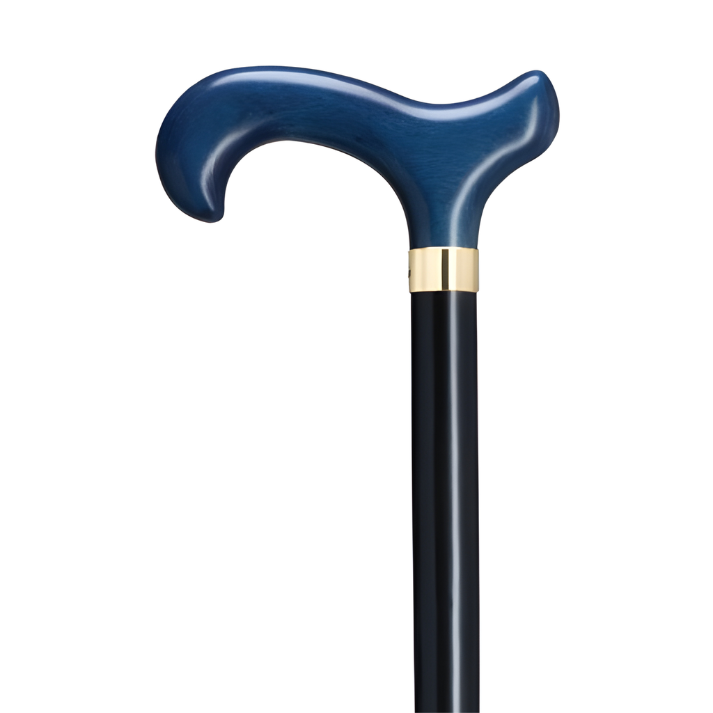 Black & Blue Derby Walking Cane-Harvy Canes