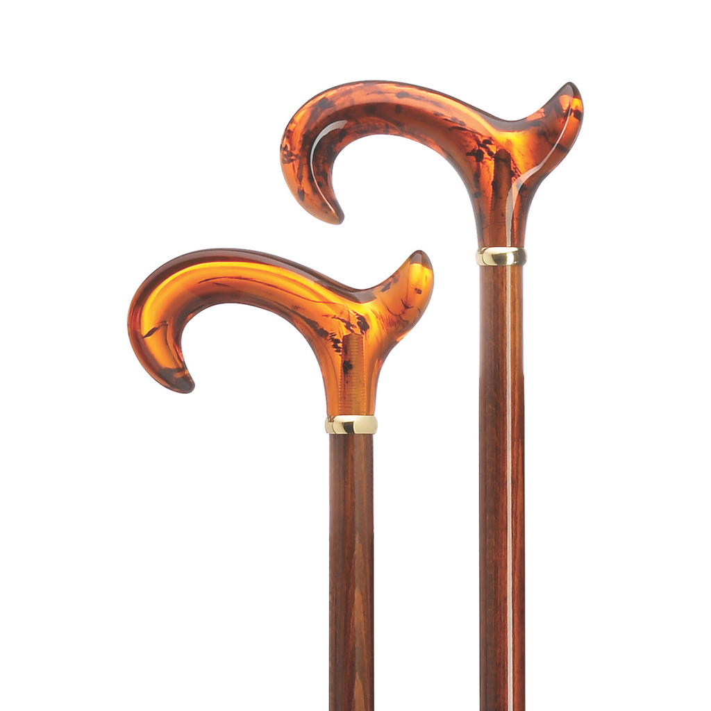 Amber Acrylic Anatomic Derby Cane- Left & Right Hand