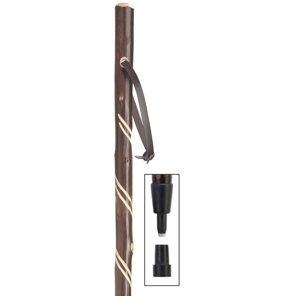 Hiking Staff with Double Spiral  - Harvy Canes