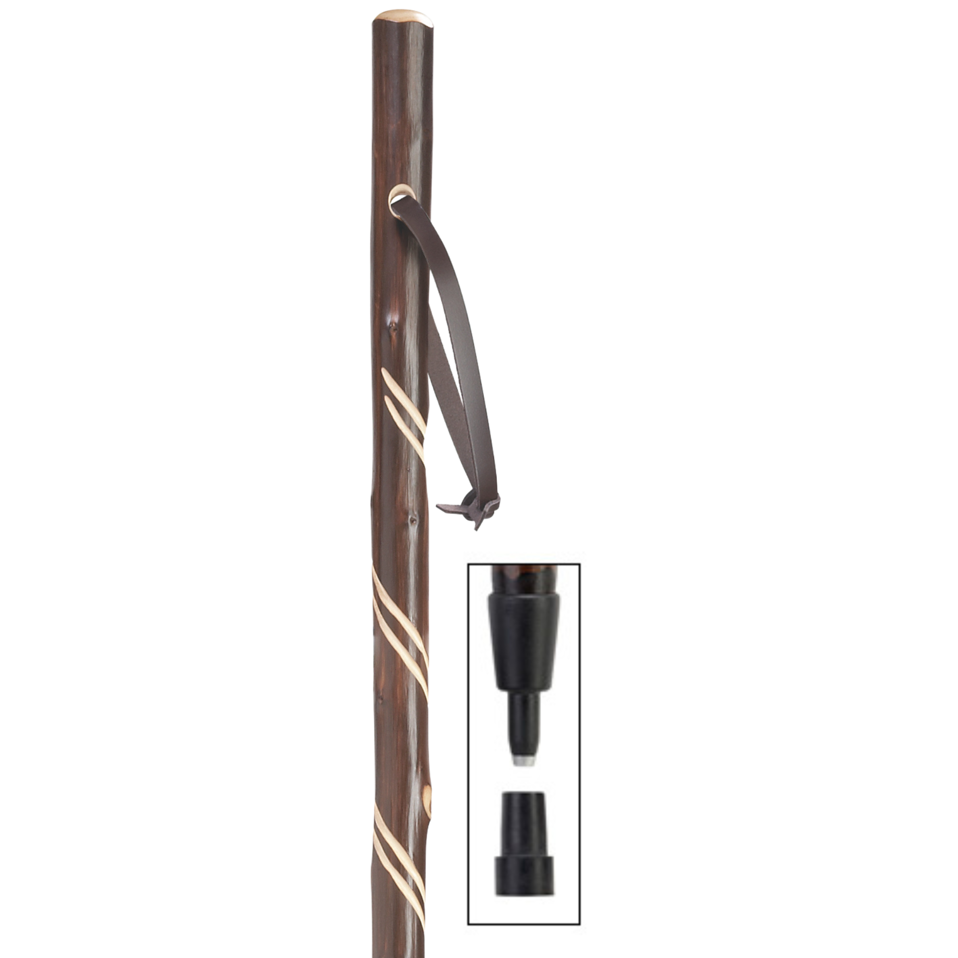 Hiking Staff with Double Spiral  - Harvy Canes