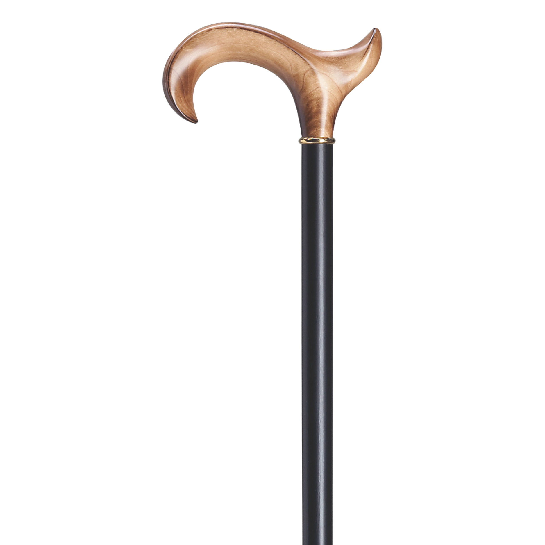 Elegant Scorched Maple Derby Cane with Beechwood Shaft - Handcrafted