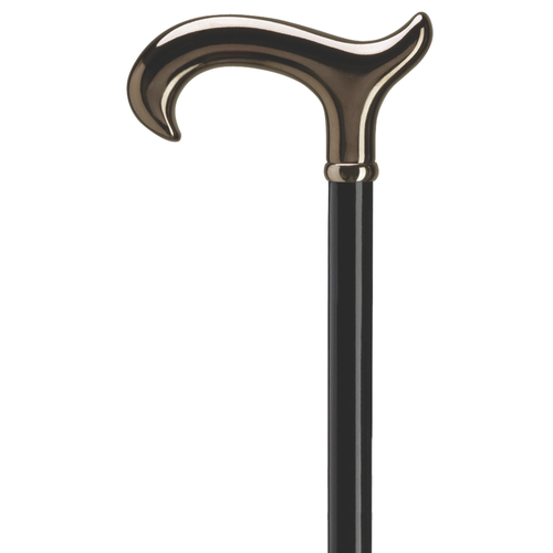 Black Chrome Derby Walking Cane - Harvy Canes