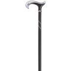Grey Acrylic Derby Cane - Stripe Tease