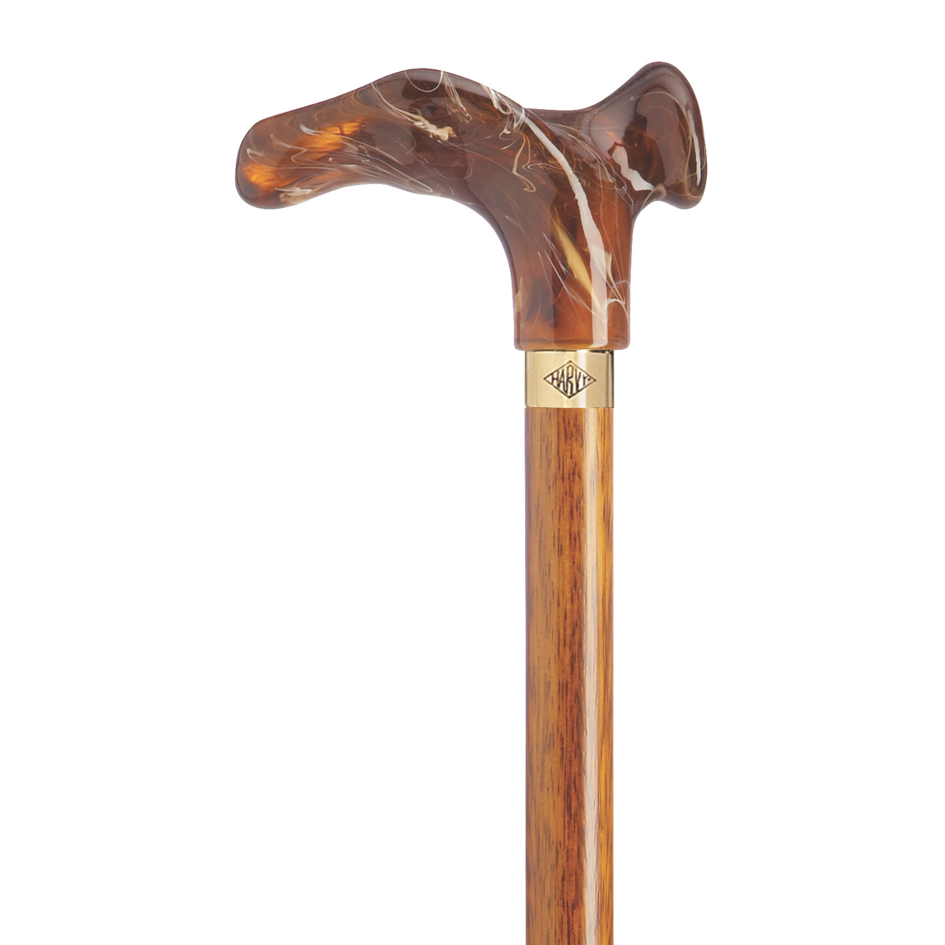 Amber Comfort Palm Grip Walking Cane - Elegant & Ergonomic Support