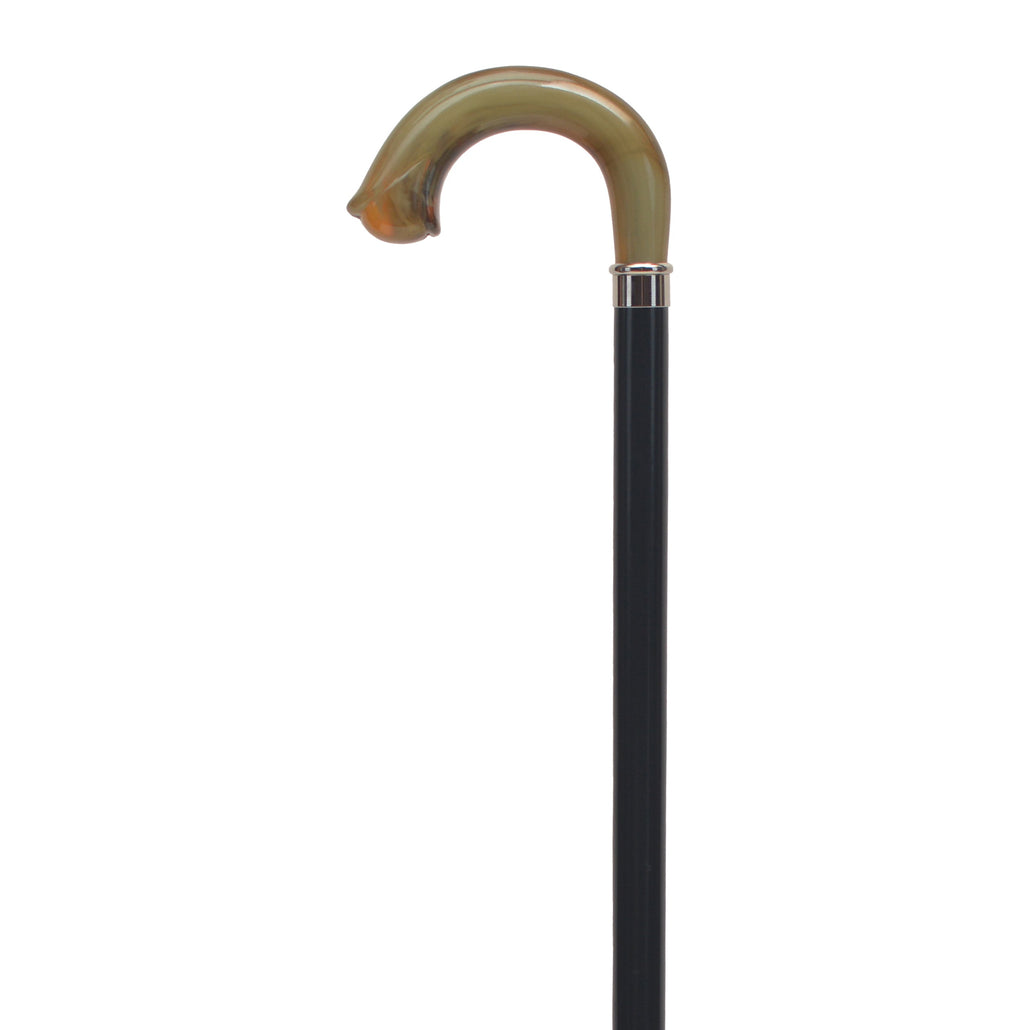 Carved Nose Crook Walking Cane