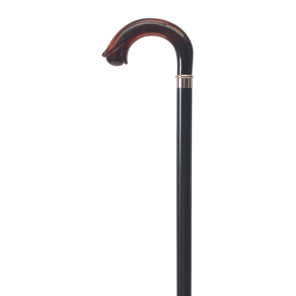 Carved Nose Crook Walking Cane