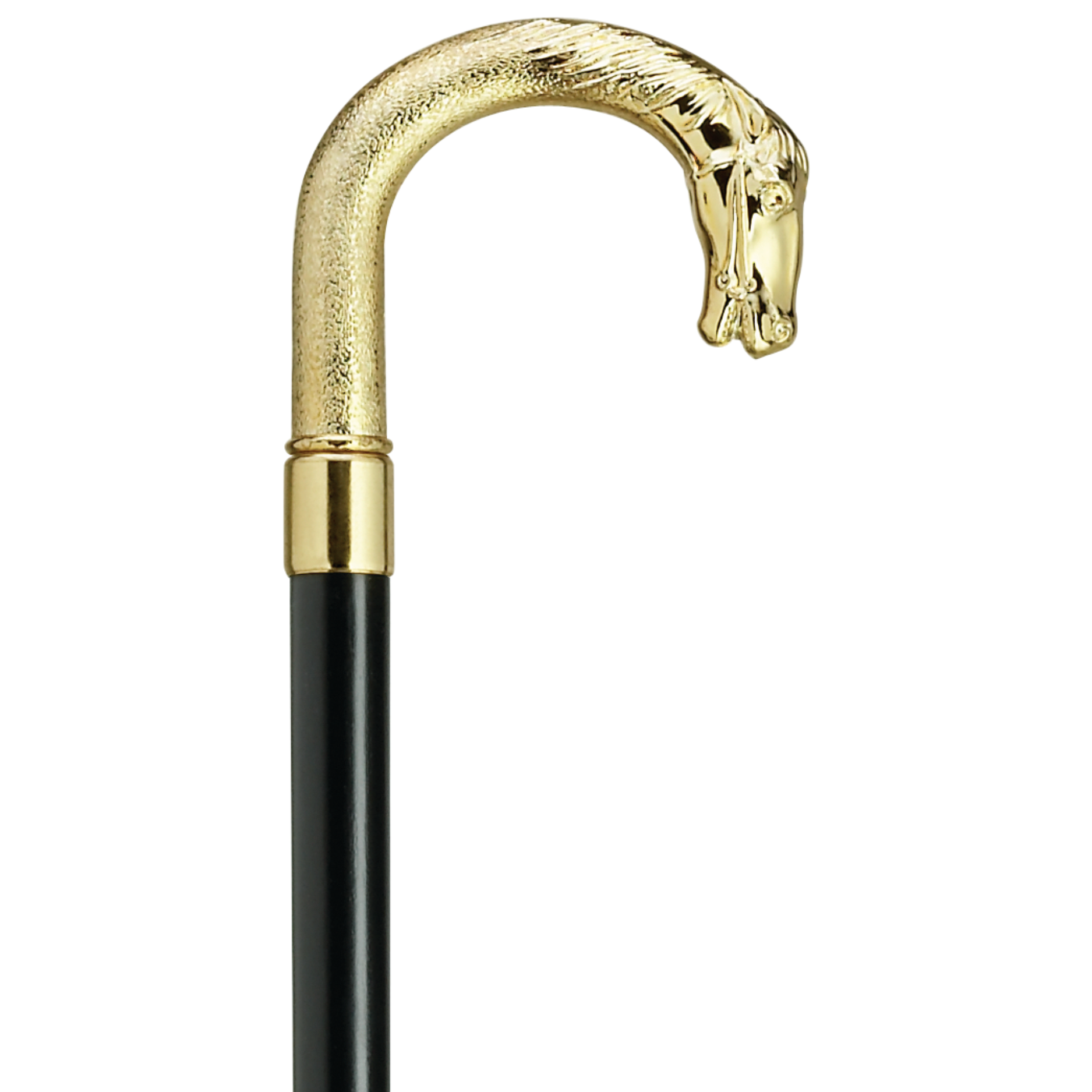 Crook Horse Head Cane-Gold Tone