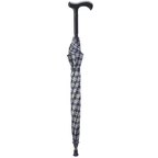 Cane Umbrella - Blue and Black Plaid