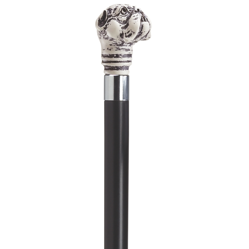 Bull Dog Scrimshaw Walking Cane- Two Colors Available