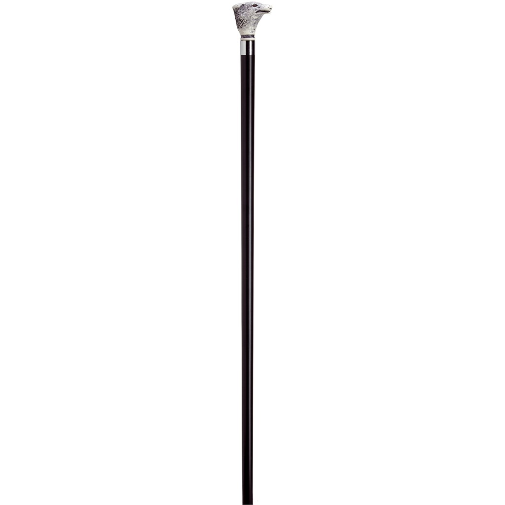 Fox Head Scrimshaw Walking Cane - Two Colors Available