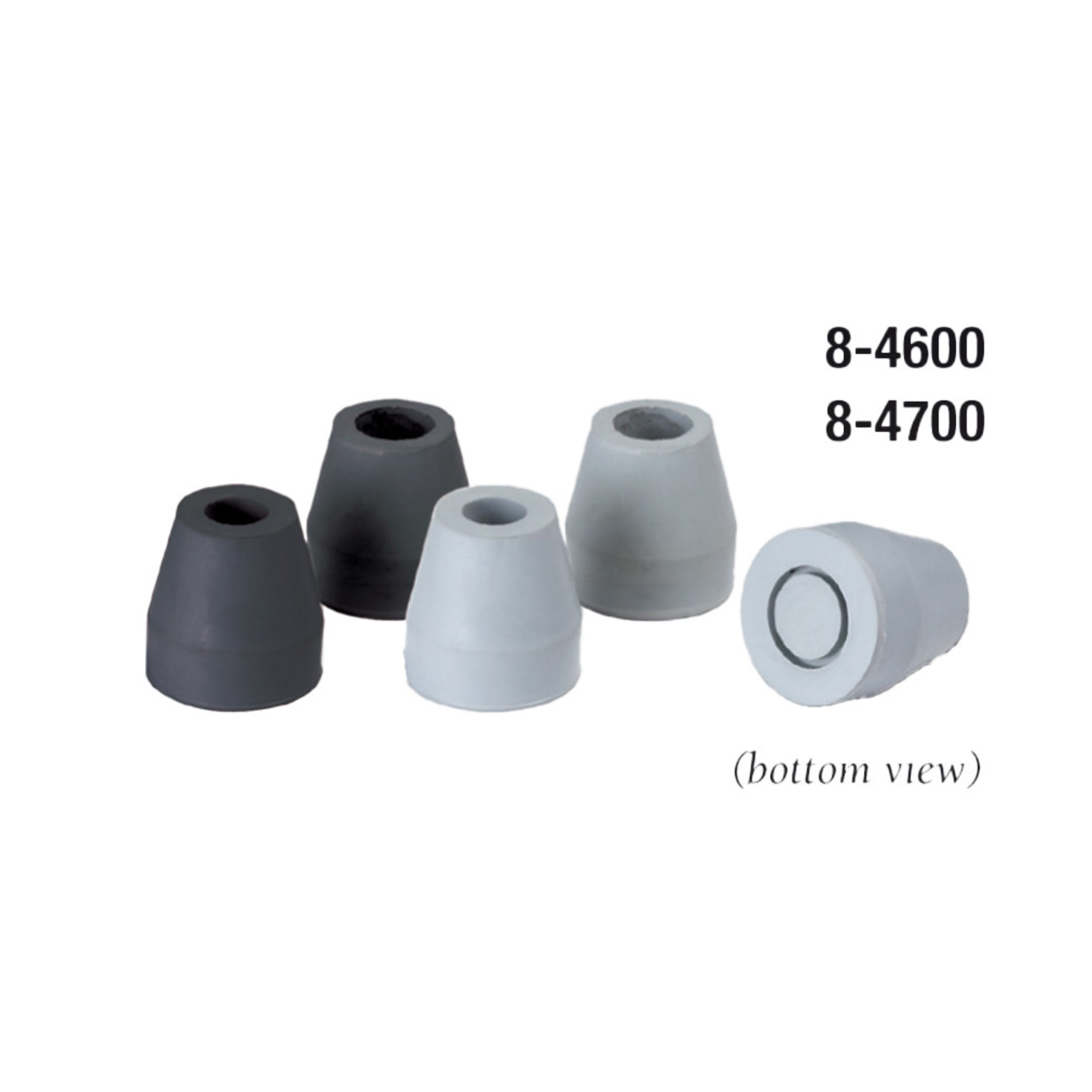 Quad Cane Replacement Tips: 2 Sizes & Color Options Available (Retail Packaging: Four Pack)