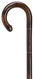 Solid Oak Crook Cane -Stepped & Scorched