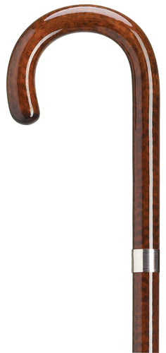 Ladies Crook Handle With Accent Band-Snakewood