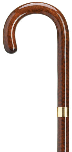 Ladies Crook Handle With Accent Band-Snakewood