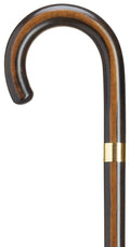 Crook Cane Petite - Gold Band-Ebony