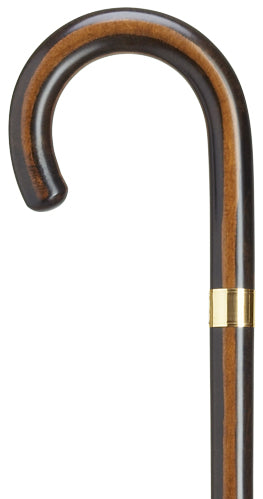 Crook Cane Petite - Gold Band-Ebony