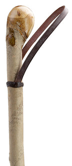 Natural Ash Walking Stick - Leather Loop