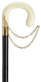 Decorative European Ladies Crook Handle With Gold Chain