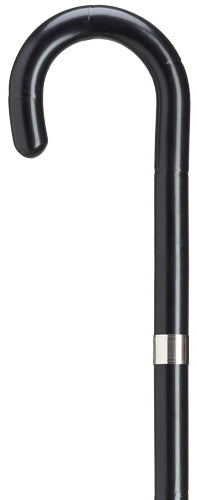 Ladies Crook Handle Cane With Accent Band