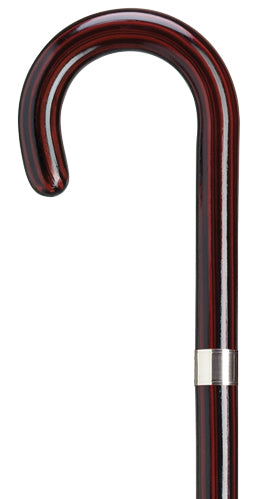 Ladies Crook Handle Cane With Accent Band