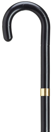 Ladies Crook Handle Cane With Accent Band