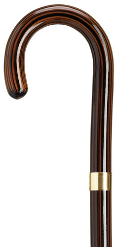 Ladies Crook Handle Cane With Accent Band