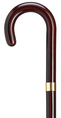 Ladies Crook Handle Cane With Accent Band