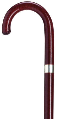 Ladies Crook Handle With Accent Band-Mahogany