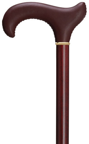 Hand Stitched Genuine Leather Derby Handle-Burgundy